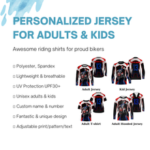 Load image into Gallery viewer, Personalized MotoX Jersey UPF30+ motorcycle blue dirt bike racing off-road riders long sleeve| NMS916