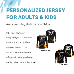 Custom Motocross Jersey MX Racing UPF30+ Dirt Bike Number and Name Adult&Kid Off-Road Motorcycle| NMS1317
