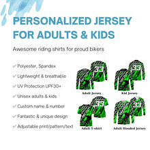 Load image into Gallery viewer, Personalized Green BMX racing jersey UPF30+ Adult Kid stunt riding shirt Extreme cycling gear| SLC54