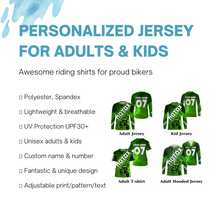 Load image into Gallery viewer, Custom Motocross Jersey UPF30+ Green Dirt Bike Racing Shirt Adult&amp;Kid MX Off-Road Motorcycle| NMS780