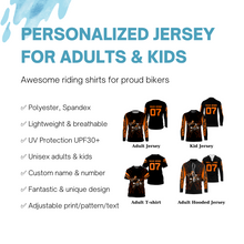 Load image into Gallery viewer, Custom Motocross jersey UPF30+ kid&amp;adult orange dirt bike racing off-road motorcycle riders| NMS883