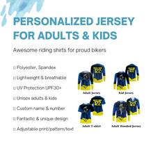Load image into Gallery viewer, MX Racing Jersey Personalized Name&amp;Number UPF30+ Motocross Off-Road Adult&amp;Kid Dirt Bike| NMS757