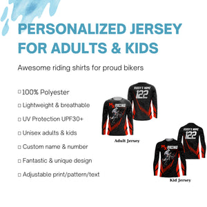 Custom Motocross Jersey MX Racing UPF30+ Dirt Bike Number and Name Adult&Kid Off-Road Motorcycle| NMS1316