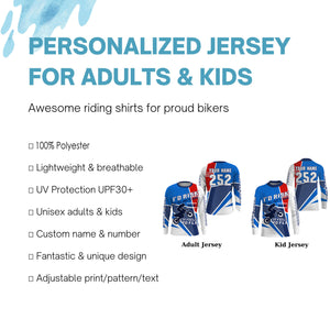 Personalized Motocross Jersey UPF30+ I'D Risk The Fall to Fly, Dirt Bike MX Racing Shirt NMS1166