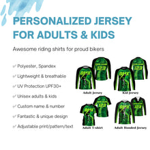 Load image into Gallery viewer, Personalized adult kid BMX racing jersey UPF30+ green bike shirts Cycling bicycle motocross clothes| SLC42