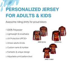 Load image into Gallery viewer, Red MX jersey custom dirt bike kid men women UPF30+ extreme Motocross racing shirt motorcycle PDT312