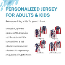 Load image into Gallery viewer, MX jersey for men kid women American flag custom Motocross UPF30+ biker extreme motorcycle shirt PDT30