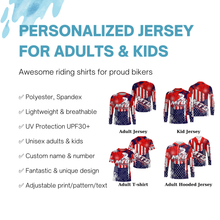 Load image into Gallery viewer, Custom American MTB jersey UPF30+ kid adult mountain biking shirt USA cycling gear bicycle clothes| SLC96