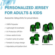 Load image into Gallery viewer, MTB jersey kids adult Green mountain bike shirt UPF30+ cycling jersey boys girls downhill clothes| SLC253