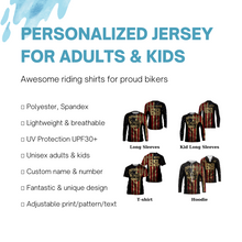 Load image into Gallery viewer, US Motocross Jersey Personalized UPF30+ Adult&amp;Kid Patriotic Motocross Racing Motorcycle Offroad Riders| NMS724