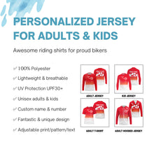 Load image into Gallery viewer, Custom logo motorcycle racing jersey UPF30+ adult kid orange motocross off-Road dirtbike riders NMS1018