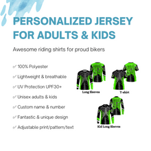 Load image into Gallery viewer, Personalized Racing Jersey UPF30+, Cool Bone Motorcycle Motocross Off-Road Riders Racewear| NMS436