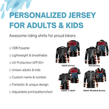 Load image into Gallery viewer, Custom logo racing jersey UPF30+ Patriotic chest bone motorcycle motocross offroad riders racewear NMS1015