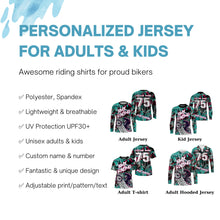 Load image into Gallery viewer, Green BMX racing jersey UPF30+ personalized bike shirts Off-road adult kid team cycling racewear| SLC35