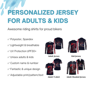 American BMX racing jersey Custom patriotic UPF30+ enduro riding gear Adult kid cycling shirt| SLC30