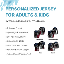 Load image into Gallery viewer, Patriotic Motocross Jersey Personalized Racing Shirt UPF30+ Adult&amp;Kid American MX Racing Motorcycle| NMS721