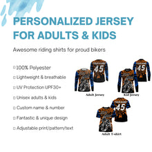 Load image into Gallery viewer, Personalized adult&amp;kid dirt bike jersey UPF30+ off-road Just Ride orange Motocross shirt PDT326