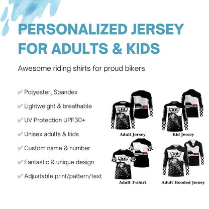 Custom Black MTB jersey Adult kid mountain bike shirts UPF30+ cycling bicycle offroad racewear| SLC46