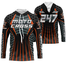 Load image into Gallery viewer, Personalized orange Motocross jersey men women kid racing UPF30+ biker off-road motorcycle shirt PDT303