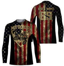 Load image into Gallery viewer, US Motocross Jersey Personalized UPF30+ Adult&amp;Kid Patriotic Motocross Racing Motorcycle Offroad Riders| NMS724