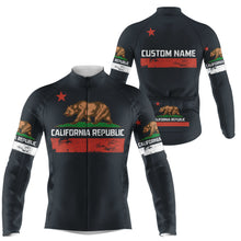Load image into Gallery viewer, California Men cycling jersey Anti-UV full zipper cycle gear with 3 pockets MTB BMX bike shirt| SLC138