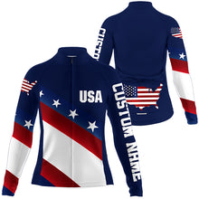 Load image into Gallery viewer, American cycling jersey mens womens with 3 pockets UPF50+ USA bike jersey full zip bicycle shirt| SLC219