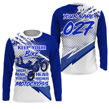 Load image into Gallery viewer, Personalized Motocross Jersey UPF30+ Keep Your Bike High Your Head Higer Dirt Bike MX Racing NMS1170