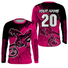 Load image into Gallery viewer, Pink Motocross kid men women jersey custom UPF30+ off-road dirt bike shirt motorcycle PDT331