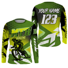 Load image into Gallery viewer, Kids adult MTB jersey UPF30+ mountain bike shirt Green downhill cycling clothes boys girls| SLC249