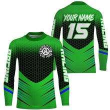 Load image into Gallery viewer, MX youth men women jersey custom Motocross racing Work Less Ride More UPF30+ green dirt bike shirt PDT332