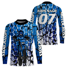 Load image into Gallery viewer, Motocross Racing Personalized Jersey UPF30+ Adults &amp; Kid Dirt Bike Motorcycle Off-road MX Riders Blue| NMS681
