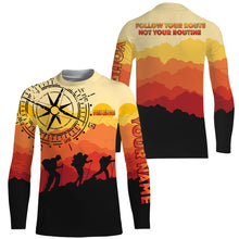 Load image into Gallery viewer, Personalized UV Shirts for Men Follow Your Route Mountain Jersey UPF Shirt Hiking Clothes Hike Shirt for Men SP126