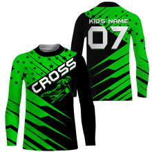 Load image into Gallery viewer, Personalized Racing Cross Jersey UPF30+ Adults &amp; Kid Star Green Dirt Bike MX Motorcycle Off-road Riders| NMS684