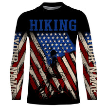 Load image into Gallery viewer, American Mountain Hiking Jersey, Hiker Custom Patriotic Shirt for Men, Men Hiking Shirt| SP120