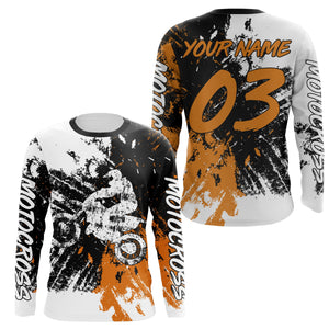 Motocross Race Personalized Jersey UPF30+ Adult&Kid, Dirt Bike Motorcycle Off-road Riders Racewear| NMS595