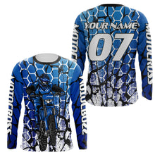 Load image into Gallery viewer, Motocross Racing Personalized Jersey UPF30+ Adults &amp; Kid Dirt Bike Motorcycle Off-road MX Riders Blue| NMS681