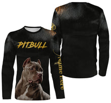 Load image into Gallery viewer, Love Pitbull Hoodie Long Sleeve T-shirt| Custom Name Unisex Pitbull Shirt for Pitbull Owner Dog Lover| JTSD274