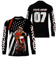 Load image into Gallery viewer, Custom motocross jersey American kid&amp;adult UPF30+ orange dirt bike racing off-road motorcycle| NMS878