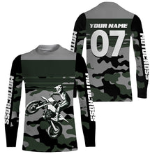 Load image into Gallery viewer, Camo Motocross Personalized Jersey UPF30+ UV Protect, Extreme Dirt Bike Racing Riders Racewear| NMS446