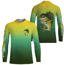 Load image into Gallery viewer, Largemouth Bass fishing custom name with angry bass ChipteeAmz&#39;s art UV protection shirts AT001