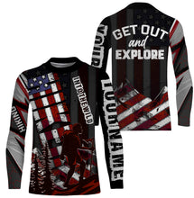 Load image into Gallery viewer, Personalized HikingJersey UPF30+, American Flag Shirt for Men Best Gift for Hikers Get Out and Explore| SP22