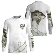 Load image into Gallery viewer, Striped Bass fishing scales custom name with funny striper ChipteeAmz&#39;s art UV sun protection shirts AT039