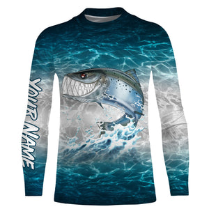 Salmon fishing water camo custom name with funny Salmon ChipteeAmz's art UV protection shirts AT028