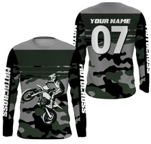 Load image into Gallery viewer, Camo Motocross Personalized Jersey UPF30+ UV Protect, Extreme Dirt Bike Racing Riders Racewear| NMS446