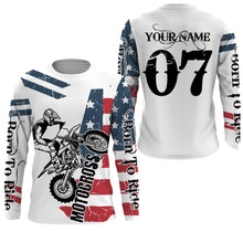 Load image into Gallery viewer, American Motocross Jersey UPF30+ Personalized Patriotic MX Racing US Off-Road Adult&amp;Kid Dirt Bike Jersey| NMS743