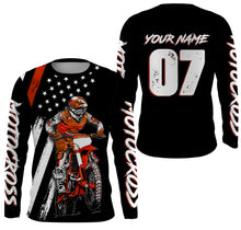 Load image into Gallery viewer, Custom motocross jersey American kid&amp;adult UPF30+ orange dirt bike racing off-road motorcycle| NMS878