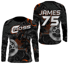 Load image into Gallery viewer, Personalized Camo Cross Jersey UPF30+ UV Protect, Motocross Supercross Racing Motorcycle Riders - Orange| NMS734