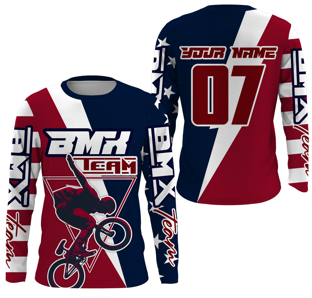 American Adult kid BMX jersey Custom UPF30+ Patriotic Cycling gear USA bicycle motocross bike shirt| SLC17