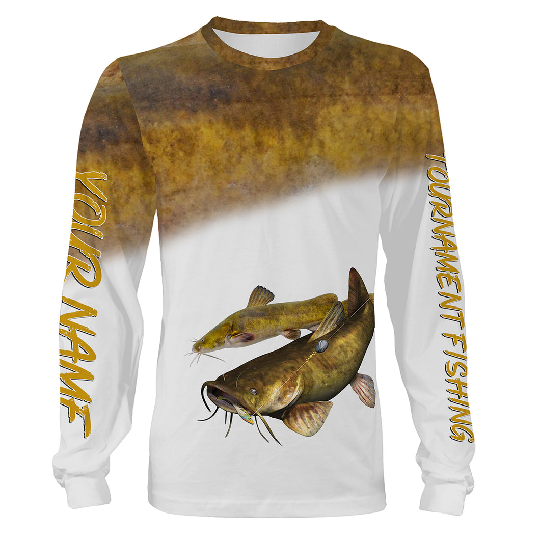 Flathead Catfish tournament fishing customize name all over print shirts personalized gift NQS207