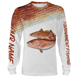 Red fish Puppy Drum tournament fishing customize name all over print shirts personalized gift FSA36